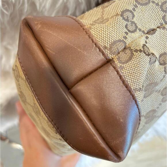 Gucci Canvas and Leather GG Web Tote Shoulder Bag (GGXX130) - Picture 6 of 11